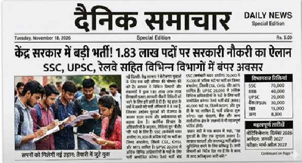 Big News! 1.83 लाख सरकारी भर्ती - Railways SSC & UPSC Check Details, government job vacancies 1.83 lakh in hindi, government job vacancies 1.83 lakh,