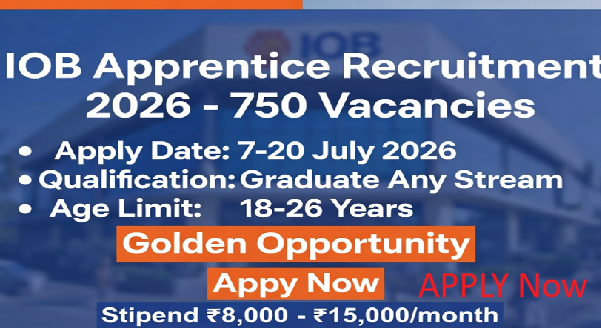 IOB Apprentice Recruitment 2026, IOB Apprentice Vacancy 2026, Indian Overseas Bank Apprentice 2026, IOB Apprenticeship 2026-27, Iob apprentice recruitment 2026 syllabus,