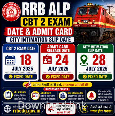 RRB ALP CBT 2 City Intimation Slip 2026, RRB ALP CBT 2 Admit Card 2026, RRB ALP CBT 2 Exam Date 2026,